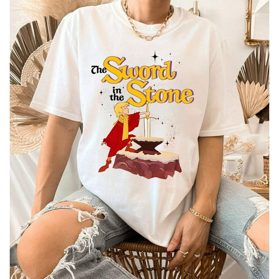 Vintage The Sword In The Stone Comfort Colors T-Shirt, Disneyland Family Vacation, Walt Disney World Tee,Ivory color,size 2XL