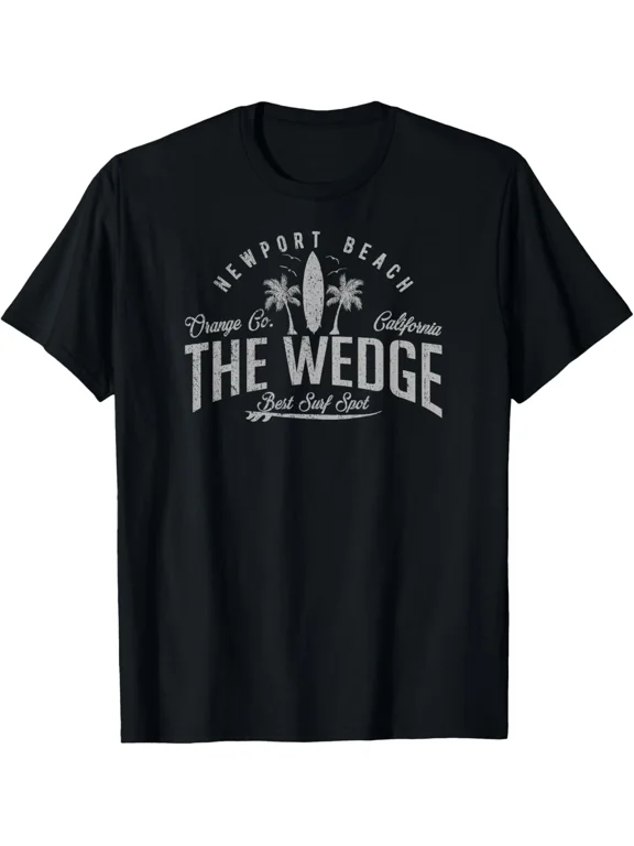 Vintage The Wedge Best Surf Spot Newport Beach Badge T-Shirt
