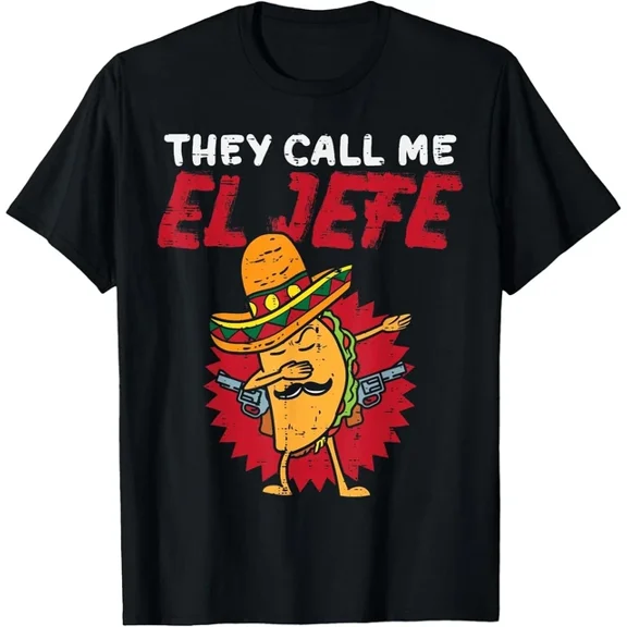 Vintage They Call Me El Jefe Taco Funny Boss Cinco De Mayo Men Boys Tee Size S-3Xlhot Trending Birthday Gifts