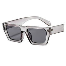 Vintage Thick Square Frame Gray Trendy Rectangle Men Women 90's Shades Sunglasses