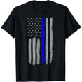 thumbnail image 1 of Vintage Thin Blue Line Shirt Police Support USA Flag Women Girls Kids Men T-Shirt100% cotton short-sleeved shirt for both men and women, 1 of 6