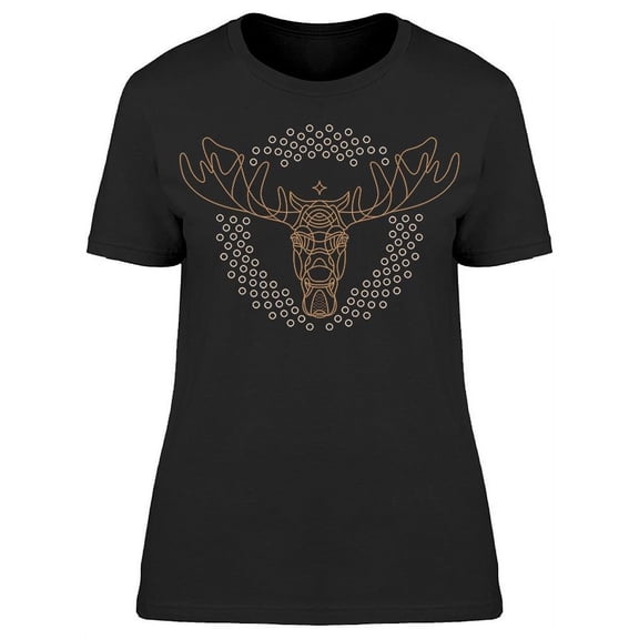 Vintage Thin Line Elk T-Shirt Women -Image by Shutterstock, Female Large