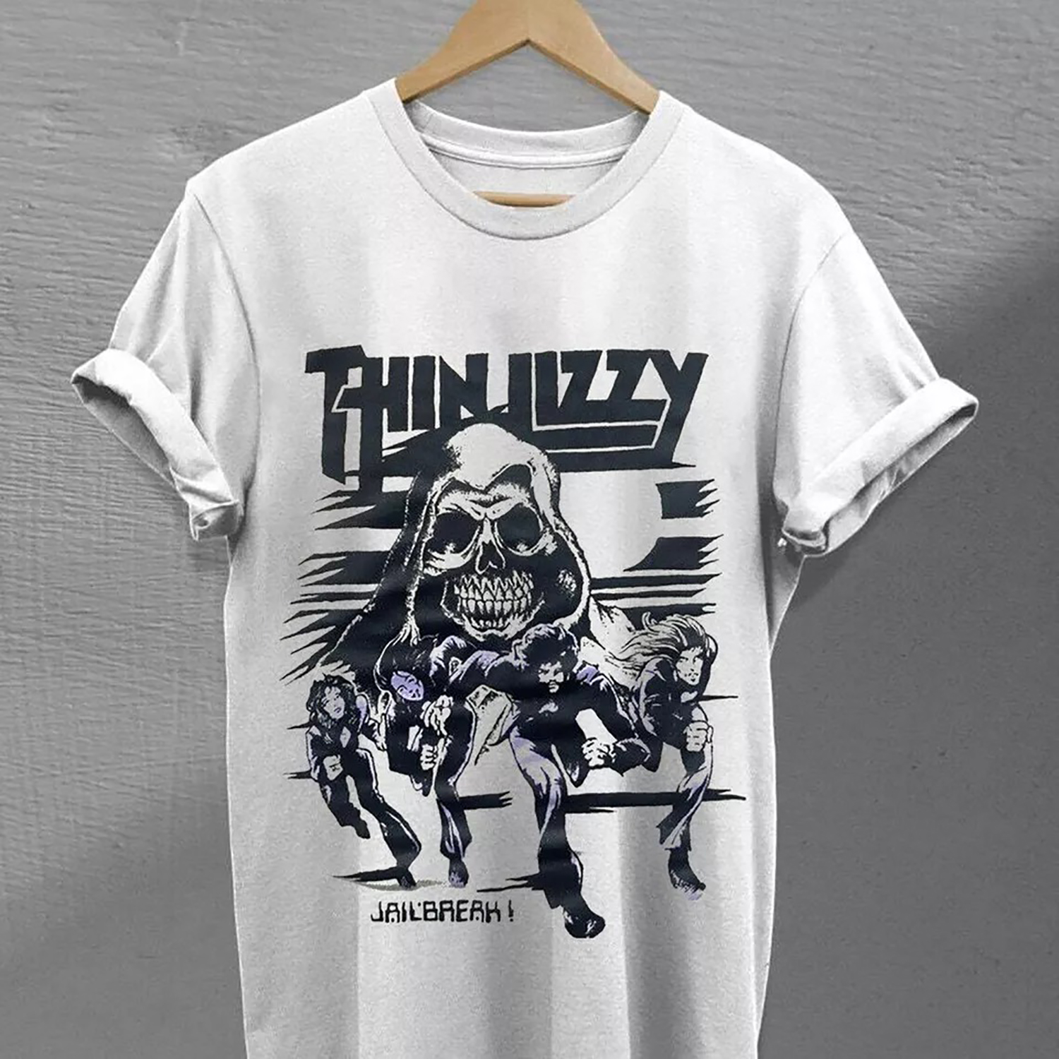 Vintage Thin Lizzy Jailbreak Reaper Rock TShirt