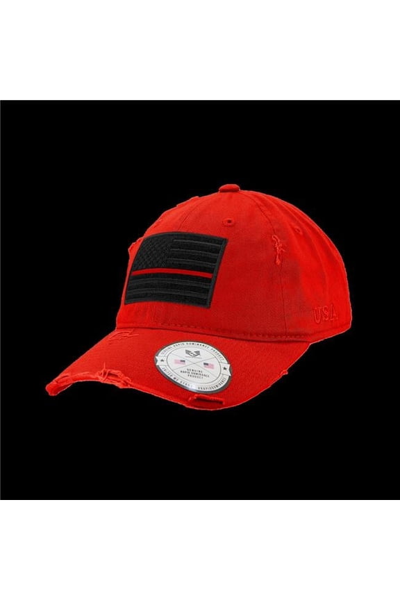 Vintage Thin Red Line Patch Cap, Red