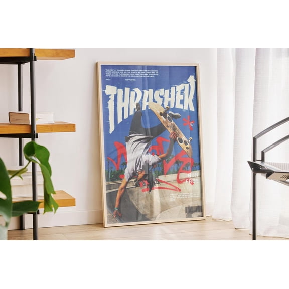 Vintage Thrasher Skateboarding Poster: 90s Streetwear Art 8x12 UNFRAMED