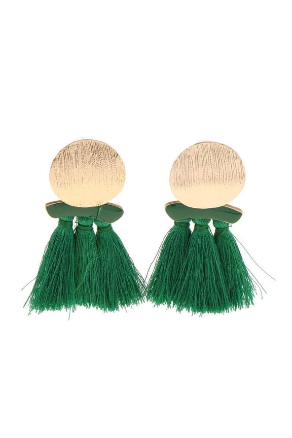 Vintage Thread Woolen Tassel Fringe Earring Women Drop Dangle Earrings