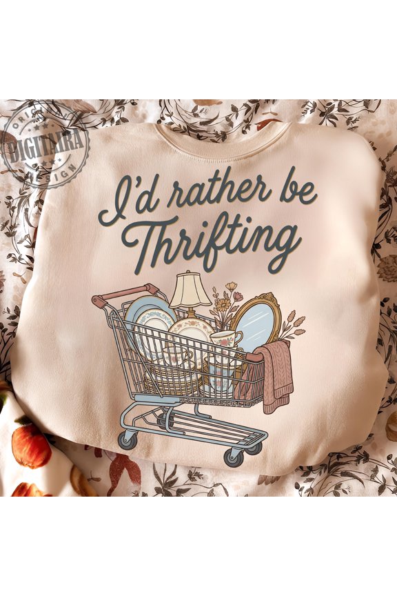 Vintage Thrift Aesthetic Shopping Cart T-Shirt for Retro Style Enthusiasts