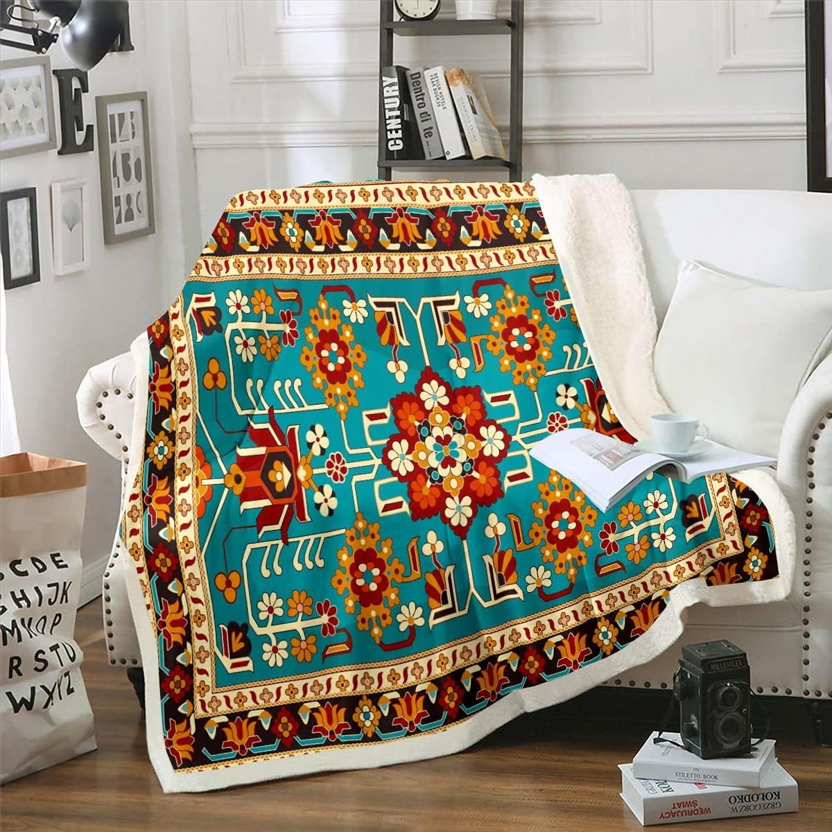 Photo inspiration: Vintage Throw Blanket For Couch Persian Style Fleece Blanket Retro Photo Inspiration