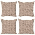 thumbnail image 1 of Ambesonne Vintage Throw Pillow Cover 4 Pack, Insect Butterfly Sketch, 20", Pale Peach Seal Brown, 1 of 2