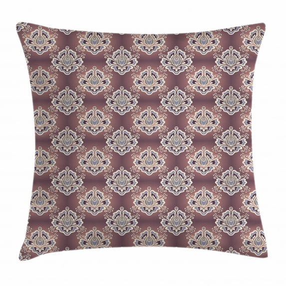 Vintage Throw Pillow Cushion Cover, Botanical Old Fashioned Motifs in Retro Colors Nature Inspired Ornamental Petals, Decorative Square Accent Pillow Case, 20 X 20 Inches, Multicolor, by Ambesonne
