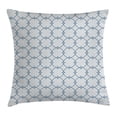 thumbnail image 1 of Vintage Throw Pillow Cushion Cover, Diagonal Checkered Squares with Delicate Elliptic Details Simplistic Retro Design, Decorative Square Accent Pillow Case, 18 X 18 Inches, Blue White, by Ambesonne, 1 of 2