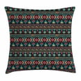 thumbnail image 1 of Vintage Throw Pillow Cushion Cover, Eastern Style Ethnic Doodles Native Tribe Art Figures Folk Oriental Art, Decorative Square Accent Pillow Case, 20 X 20 Inches, Dark Coral Aqua Yellow, by Ambesonne, 1 of 2