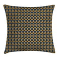 thumbnail image 1 of Vintage Throw Pillow Cushion Cover, Old Fashioned Classical Pattern with Small Squares Chain Mesh Net Simple Tile, Decorative Square Accent Pillow Case, 24 X 24 Inches, Orange Dark Blue, by Ambesonne, 1 of 2