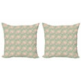 thumbnail image 1 of Vintage Throw Pillow Cushion Cover Pack of 2, Abstract Lemon Slices Designed as Floral Petals with Pastel Color Ornamental Leaves, Zippered Double-Side Digital Print, 4 Sizes, Multicolor, by Ambesonne, 1 of 2