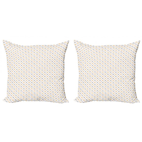 Ambesonne Retro Throw Pillow Cover 2 Pack, Big Small Shabby Dots, 18", Cadet Blue Orange White