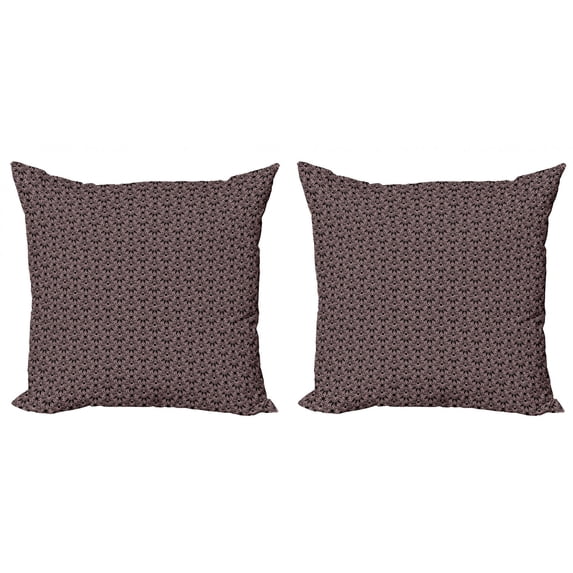Ambesonne Vintage Throw Pillow Cover 2 Pack, Lace Style Romantic Motifs, 24", Black Pale Salmon