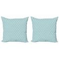 thumbnail image 1 of Ambesonne Vintage Throw Pillow Cover 2 Pack, Geometrical Floral Motif, 18", Pale Blue and Pearl, 1 of 2