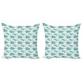 thumbnail image 1 of Ambesonne Vintage Throw Pillow Cover 2 Pack, Daisy and Roses Flower, 16", Blue Green and White, 1 of 2
