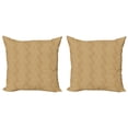 thumbnail image 1 of Ambesonne Vintage Throw Pillow Cover 2 Pack, Moorish Geometric Tiles, 24", Beige and Caramel, 1 of 2