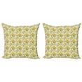 thumbnail image 1 of Ambesonne Vintage Throw Pillow Cover 2 Pack, Narcissus Wildflowers, 18", Yellow Cream Pale Green, 1 of 2