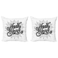 thumbnail image 1 of Ambesonne Vintage Throw Pillow Cover 2 Pack, New York Typography, 16", Black White, 1 of 2