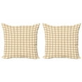 thumbnail image 1 of Ambesonne Geometric Throw Pillow Cover 2 Pack, Checkered Shabby Old, 20", Orange White Cadet Blue, 1 of 2