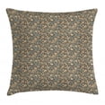 thumbnail image 1 of Vintage Throw Pillow Cushion Cover, Repetitive Nostalgic Floral Pattern with Curlicue Peduncles, Decorative Square Accent Pillow Case, 16" X 16", Taupe Pale Slate Blue Grey Yellow, by Ambesonne, 1 of 2