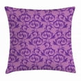 thumbnail image 1 of Vintage Throw Pillow Cushion Cover, Rococo Style Scroll Pattern with Rich Curls of Antique Foliage Motifs, Decorative Square Accent Pillow Case, 24 X 24 Inches, Dried Rose and Violet, by Ambesonne, 1 of 2