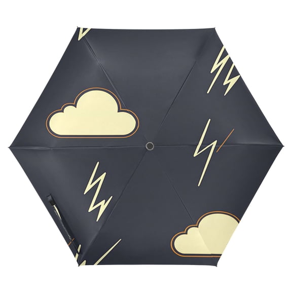 Vintage Thunderstorm Pattern Folding Umbrella UV50+ Waterproof Sun Protection Auto Open Close Compact Fiberglass Frame