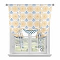 thumbnail image 1 of Vintage Tie Up Curtain 63 Inches Long, Medieval Bohemian Yellow Geometric Stripes Balloon Style Kitchen Window Curtain Over Sink, Small Window Rod Pocket Curtain 46"x63", 1 of 9