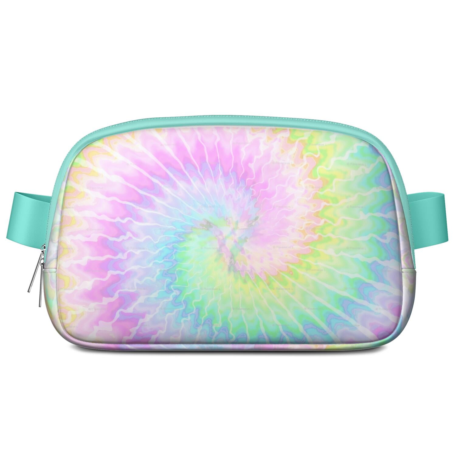 Vintage Tie Dye Belt Bag – Retro Hippie Style Fanny Pack with Rainbow Marble Print, Artistic Watercolor Vibe