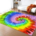 thumbnail image 1 of Vintage Tie Dye Color Art Area Rug, Tie-Dye Rainbow Bright Color Home Decor Rug, Easy Clean Carpet With Anti-Slip Backing Durable For Bedroom Living Room Dining Room Office 4 x 6ft, 1 of 6