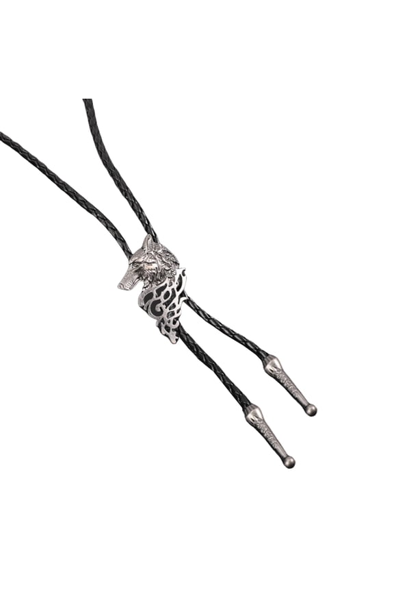 Vintage Tie Rodeos Necktie Leather Tie Chain Cow Skull Tie for Men's Rodeos