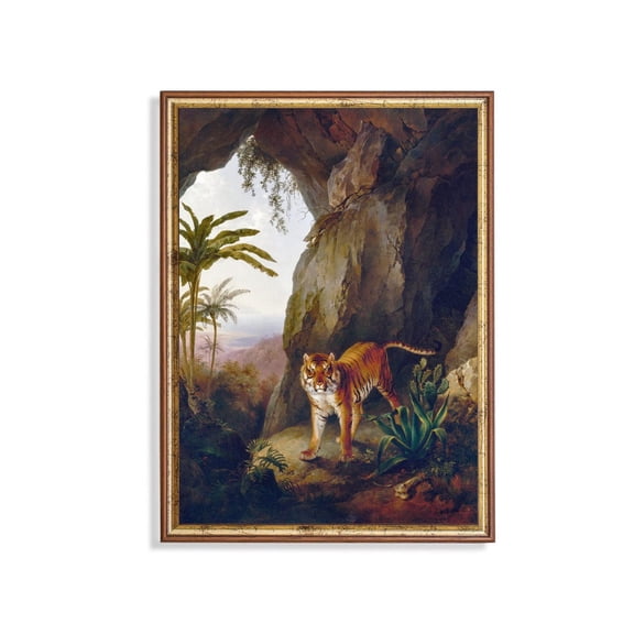 Vintage Tiger Poster Exotic Jungle Wildlife Art Unframed Paper Print