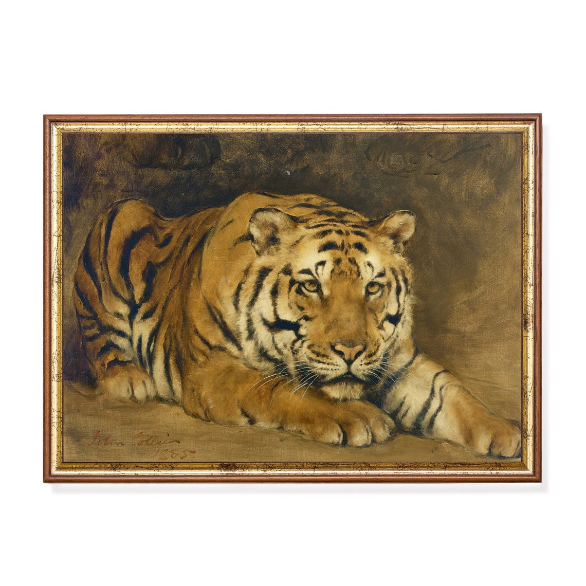 Vintage Tiger Poster Majestic Wildlife Art, Antique Animal Portrait ...