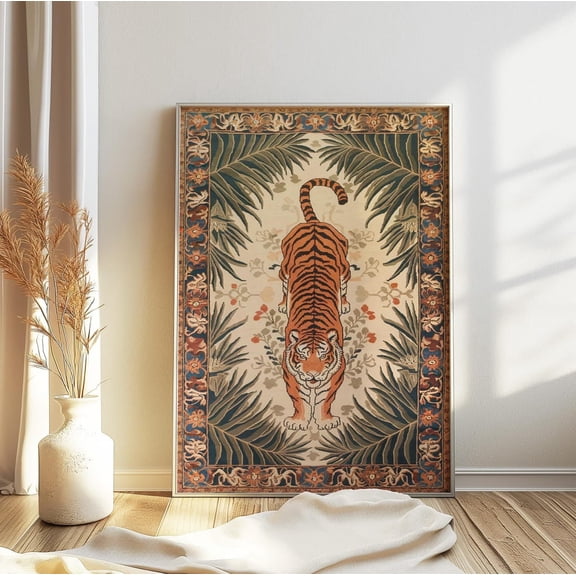 Vintage Tiger Print, Vintage Advertising Poster, Animal Art, Animal Print, Tiger Poster, Animal Gift, Nature UNFRAMED