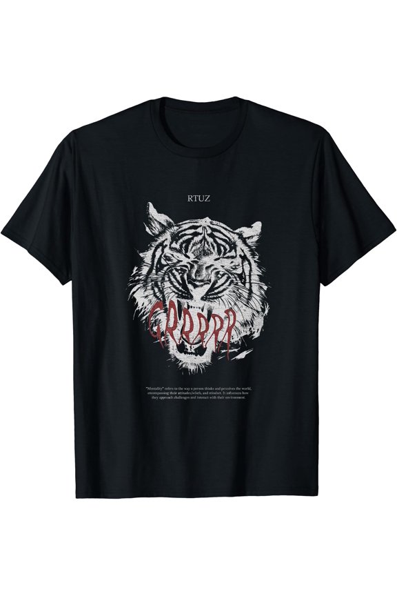 Vintage Tiger Wild Cat Tiger Head Zoo Asian Tiger T-Shirt S-5XL