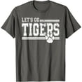 thumbnail image 1 of Vintage Tigers School Sports Name Retro Softstyle Unisex T-Shirt,Charcoal Color,Size 4XL, 1 of 5