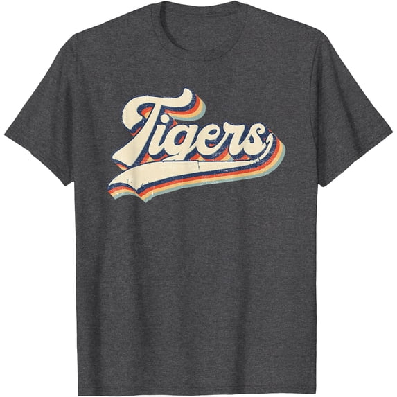 Vintage Tigers Style Name Retro Gift Softstyle Unisex T-Shirt,Dark Heather Grey Color,Size XL