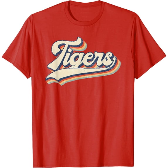Vintage Tigers Style Name Retro Gift Softstyle Unisex T-Shirt,Red Color,Size 4XL