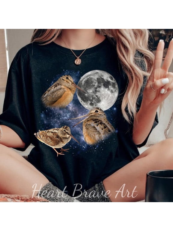 Vintage Timberdoodle Galaxy Tee, Three Meep Bird American Woodcock Moon Shirt, Cosmic Woodcock Tee, Timberdoodle Wildlife Tee, Birder Gift