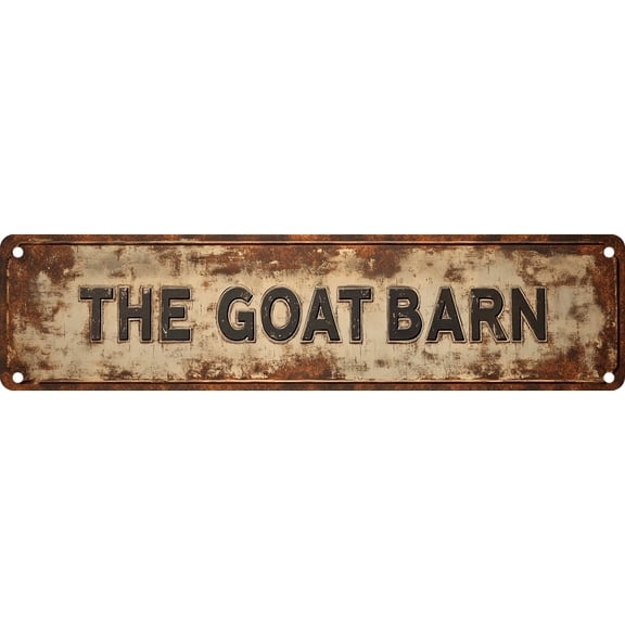 Vintage Tin The Goat Barn Sign Retro Metal Sign Suitable For Home Farm And Sheep Shed - Multi-Purpose Metal Sign For Indoor/Outdoor Use Plaque 4x16 Inch