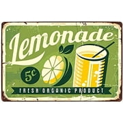 Vintage Tin Poster DeliciousFresh Orange Product Lemonade Lemona Decor Metal Tin Sign 8x12 Inch Retro Art Home Kitchen Bar Restaurant Diner Dining 8X12inch