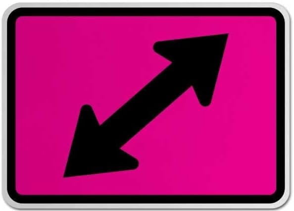 Vintage Tin Right Two-Direction Diagonal Turn Arrow Pink Metal Sign 8 ...