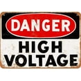 thumbnail image 1 of Vintage Tin Sign 12x16 Danger High Voltage Funny Wall Decor Home Art, 1 of 5