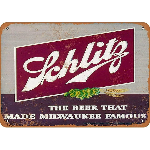 Vintage Tin Sign 12x16 Schlitz Beer Funny Home Decor Room Art