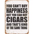 thumbnail image 1 of Vintage Tin Sign 12x16 You Can't Buy Happiness But You Can Buy Cigars Funny Wall Decor Room Art, 1 of 5