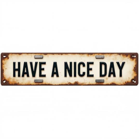 Vintage Tin Sign 16*4 Inch HAVE A NICE DAY Home Positive Wall Decor