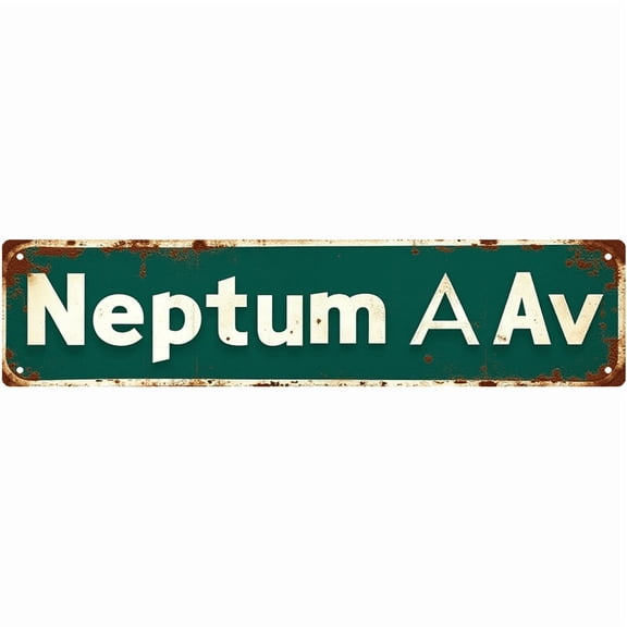 Vintage Tin Sign 16*4 Inch Neptum AAv Sign - For Beachy Room, Patio, Kitchen | beachy decor, patio wall decor, retro kitchen decor