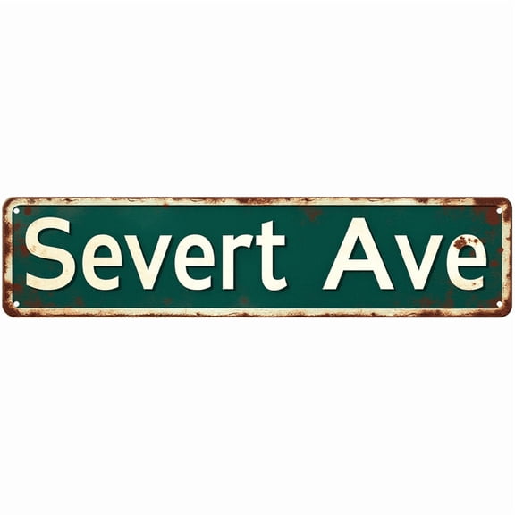 Vintage Tin Sign 16*4 Inch Severt Ave Marker - Decor for Kitchen, Patio, Bedroom | retro kitchen decor, patio signs, vintage bedroom decor